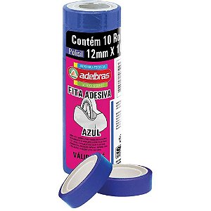 Fita Adesiva Polisil 12MM X 10M Azul PCT com 10