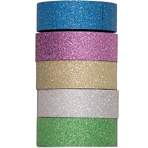 Fita Adesiva Decorada Washi Tapes 15X5 Glíter BLCOM 05