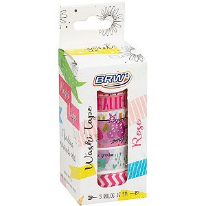 Fita Adesiva Decorada Washi Tape 15X5 FUN 5 Estampas