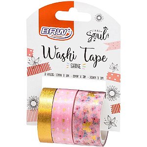 Fita Adesiva Decorada Washi Tape 10/15/20X3 Shine RS