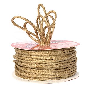 Fio de Juta Engomado 3MM Natural - Rolo com 30 Metros