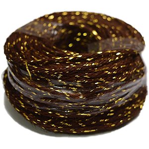 Fio de Juta 20M Marrom com Dourado