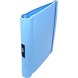 Fichário de PVC 4 Argolas Azul Pastel com Estojo