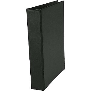 Fichário de PVC 1/4 Preto Liso Lombo 40MM - Pacote com 8