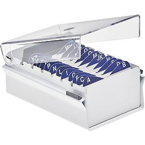 Fichário de Mesa Porta Cartões Visita BR/CR