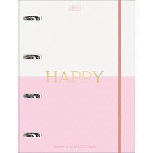 Fichário Cartonado HAPPY 80 Folhas com Elástico