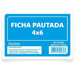 Ficha Pautada 4X6 15,2X10,2CM 100 Folhas
