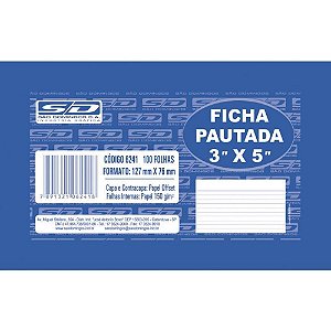 Ficha Pautada 3X5 7,5X12,4CM PCT/100