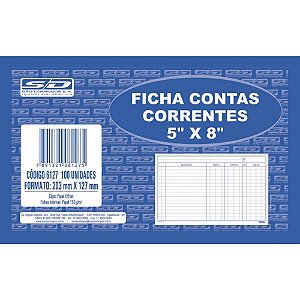 Ficha Conta Corrente 5X8 12,7X20,3CM PCT/100