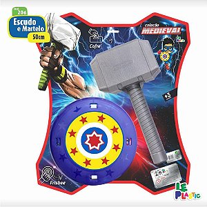 Escudo Heróis  e UM Martelo de Plástico, Dois Brinquedos em UM.