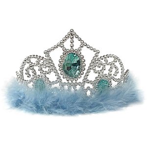 Fantasia Acessório Coroa Pluma Charme Azul 11X8CM Pacote com 06