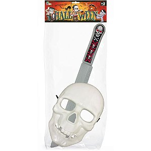 Fantasia Acessório Halloween KIT Caveira e Espada