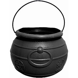 Caldeirão de Bruxa para Halloween 18,5CM - Preto ou Prata