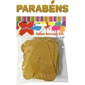 Faixa Decorativa para BENS Glíter Ouro 12CM