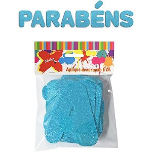 Faixa Decorativa para BENS com Glitter Azul Neon 12CM - Blister com 01 Unidad
