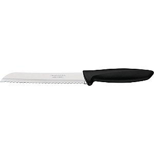 Faca para Pão Tramontina Plenus INOX 7" com Cabo Preto