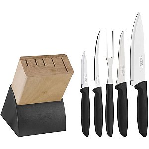 Jogo de Facas Plenus Premium Tramontina 6 Peças INOX com Suporte