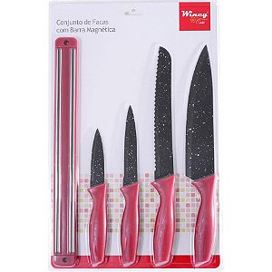 Conjunto de Facas Master com Barra Magnética - 5 Peças