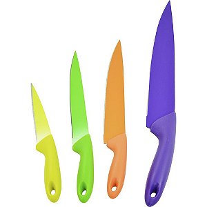 Faca CJ Coloridas PLAST/INOX 4 PCS