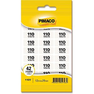 Etiqueta Retangular Transparente Sinalização 110V 12X26MM - Pacote com 42