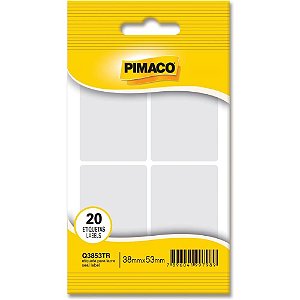 Etiqueta Retangular Multiuso Transparente Lacre 38X53MM - Pacote com 20 Unidades
