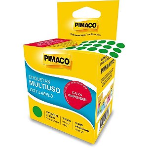 Etiqueta Redonda TP-12 Verde Rolo com 4000 Etiquetas