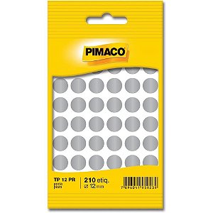 Etiqueta Redonda TP-12 Prata 12MM com 210 Unidades