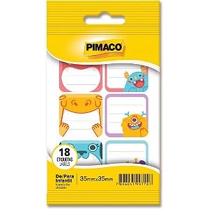 Etiqueta para Presente DE/PARA Infantil Retangular com 18 - Pimaco