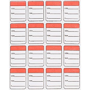Etiqueta para Marcação TAG 30X38MM Cartão Vermelho - Pacote com 1000 Unidades