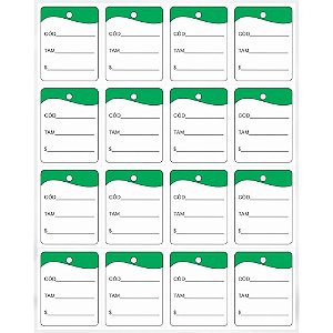 Etiqueta para Marcação TAG 30X38MM Cartão Verde PCT com 1000