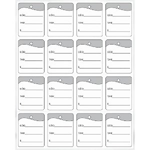 Etiqueta para Marcação TAG 30X38MM Cartão Prata - Pacote com 1000
