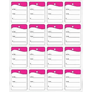 Etiqueta para Marcação TAG 30X38MM Cartão PINK Manual – Pacote com 1000 Unidades