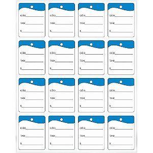 Etiqueta para Marcação TAG 30X38MM Cartão Azul Pacote com 1000 Unidades