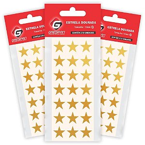 Etiqueta Estrelinha Ouro 15X15MM com 210 Unidades
