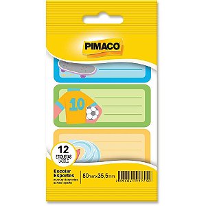 Etiqueta Escolar Decorada Esportes 80X35,5MM com 12 Etiquetas