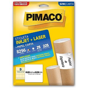 Etiqueta Carta 8296 25 FLS 69,85 X 69,85 MM CT com 225