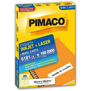 Etiqueta Carta 6181 100 Folhas 25,4 X 101,6 MM CX com 2000