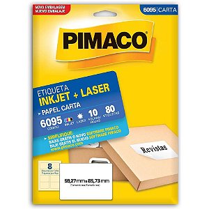 Etiqueta Carta 6095 10 Folhas 59,27 X 85,73 MM CT com 80