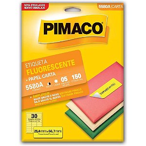 Etiqueta Carta 5580A Fluorescente Amarela 25,4X66,7MM - Pacote com 150