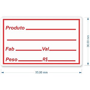 Etiqueta Adesiva VALIDADE/FABRICAÇÃO/PESO/PREÇO – Pacote com 5 (100 Etiquetas por Pacote)