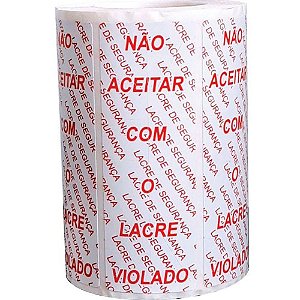 Etiqueta Adesiva Lacre Segurança 100X35MM - 500 Unidades