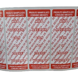 Etiqueta Adesiva Lacre "não Aceite Lacre Violado" 100X35MM - Rolo com 500