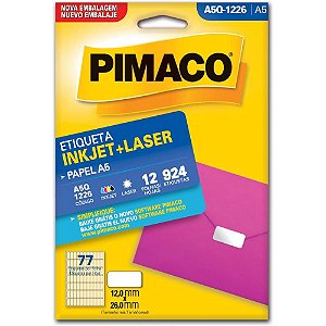 Etiqueta A5 A5Q-1226 12 Folhas 12,0 X 26,0 MM com 924 Etiquetas