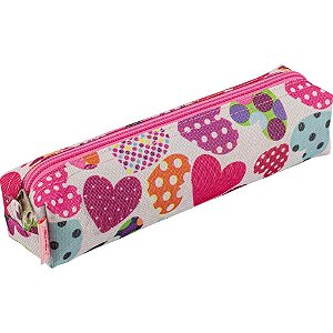 Estojo Tecido SLIM Coracões (S)