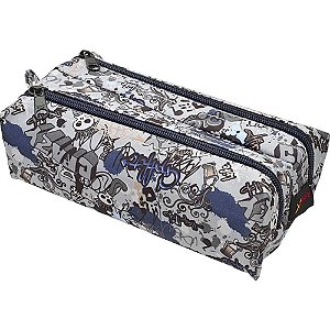 Estojo Tecido HIP HOP Duplo Sortido - Pacote com 04