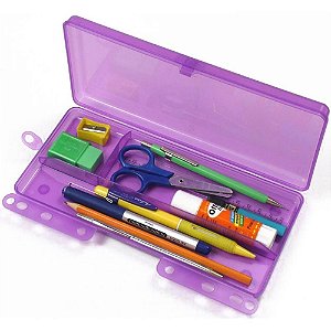 Estojo Plástico Teen BOX Escolar Lilás PCT com 03