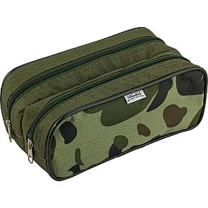 Estojo Lona Camuflado Duplex Sortido Pacote  com 04
