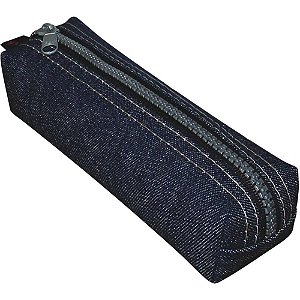 Estojo Jeans Indigo Médio com Ziptrator Pacote com 06