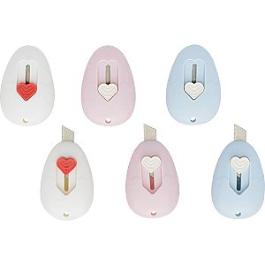 Estilete Estreito Love Heart Mini 3 Cores Cartela com 12