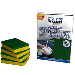 Esponja para Limpeza Silver Multpremium VD/AM com 4 Unidades
